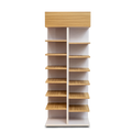 Modern Open Shelf Storage Unit – Wooden & White Display Cabinet