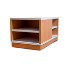 Modern Wooden Coffee Table with Open Storage – White & Natural Finish