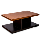 Modern Wooden Coffee Table with Black Base – Contemporary Living Room Table