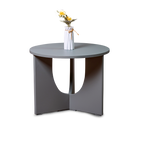 Modern Sculptural Round Side Table – Matte Grey Accent Table