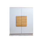 Modern White Cabinet with Central Wooden Accent