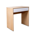 Minimalist Writing Desk with Single Drawer – Light Wood & White