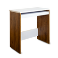 Modern Console Desk – White Top with Walnut Panels