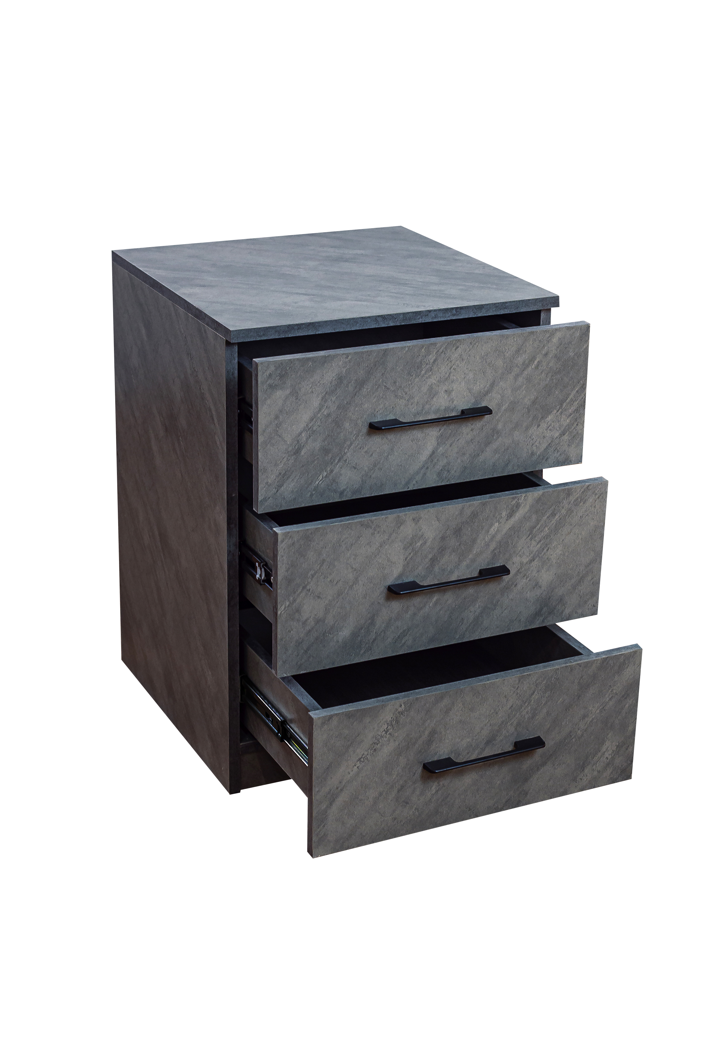 Modern 3-Drawer Storage Cabinet – Concrete Grey Finish