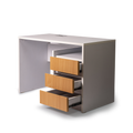 Modern 3-Drawer Desk Pedestal – White Body with Oak Fronts