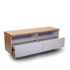 Modern Wooden TV Stand with Drawers & Open Shelves